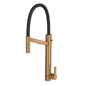 Misturador Monocomando de Mesa com Filtro para Cozinha Twin Colore Red Gold e Preto